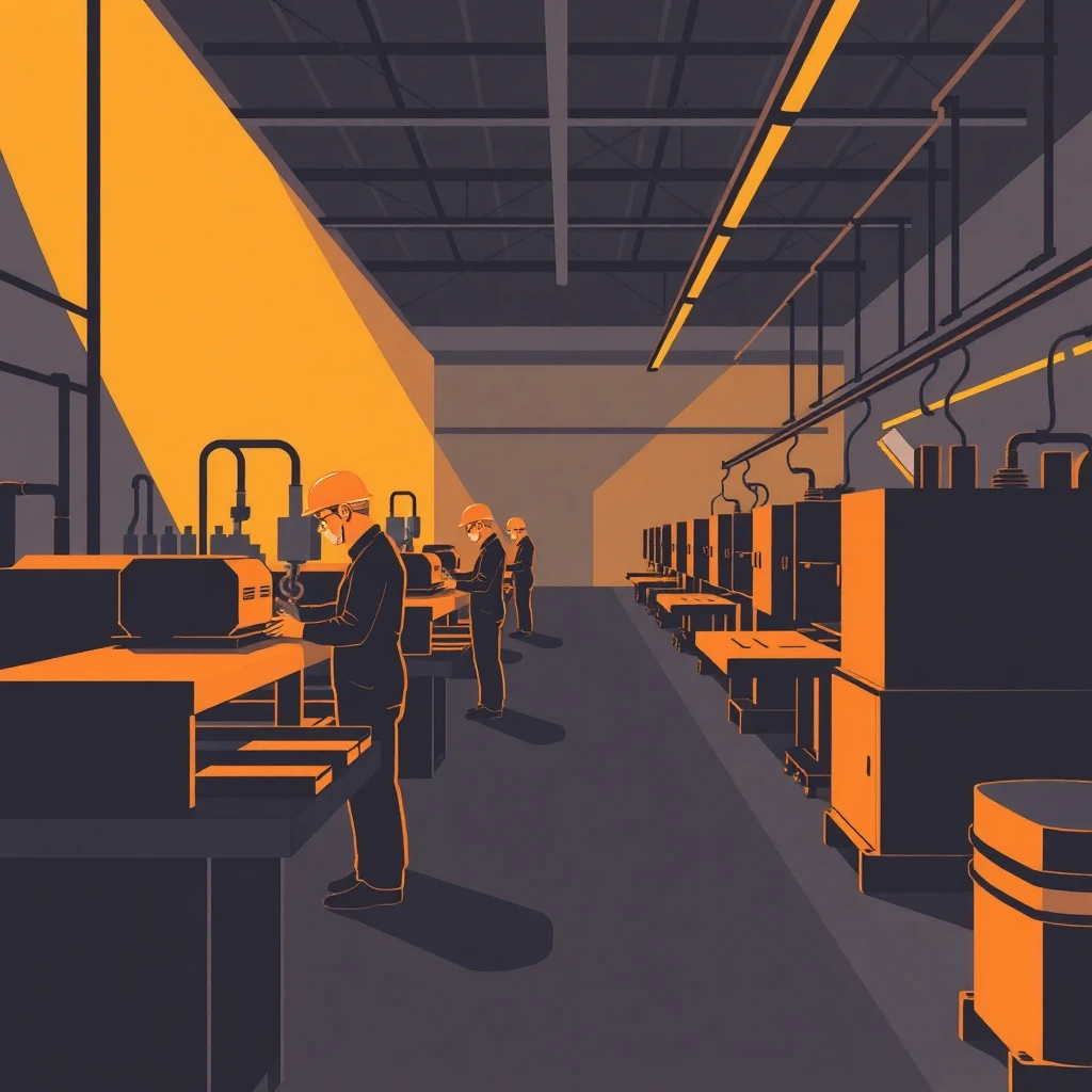 Linha de montagem em operação