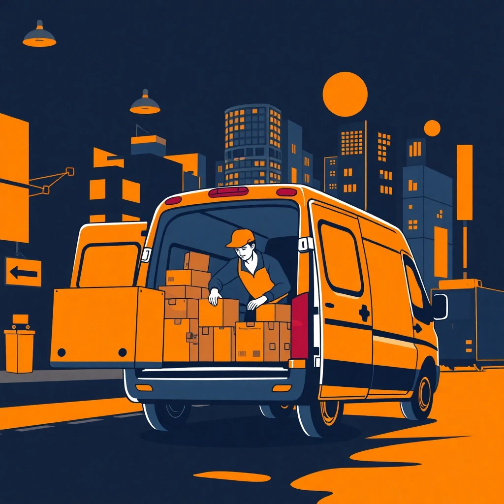 Delivery driver in action