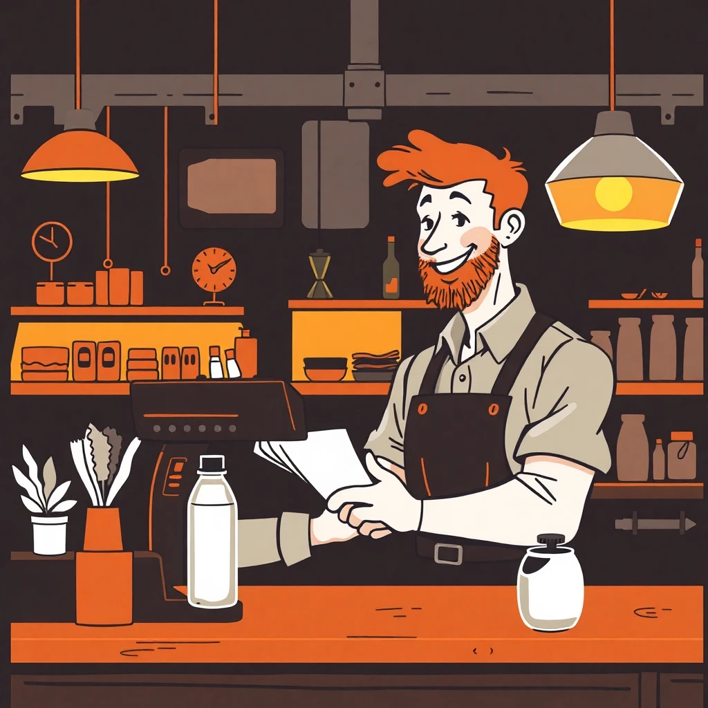 Employé de restaurant souriant