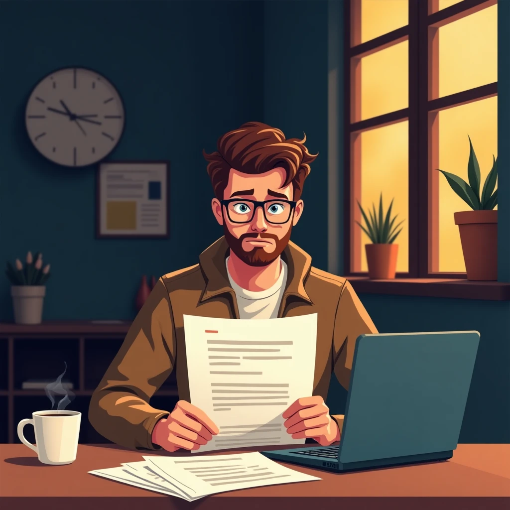 Freelancer reviewing a contract