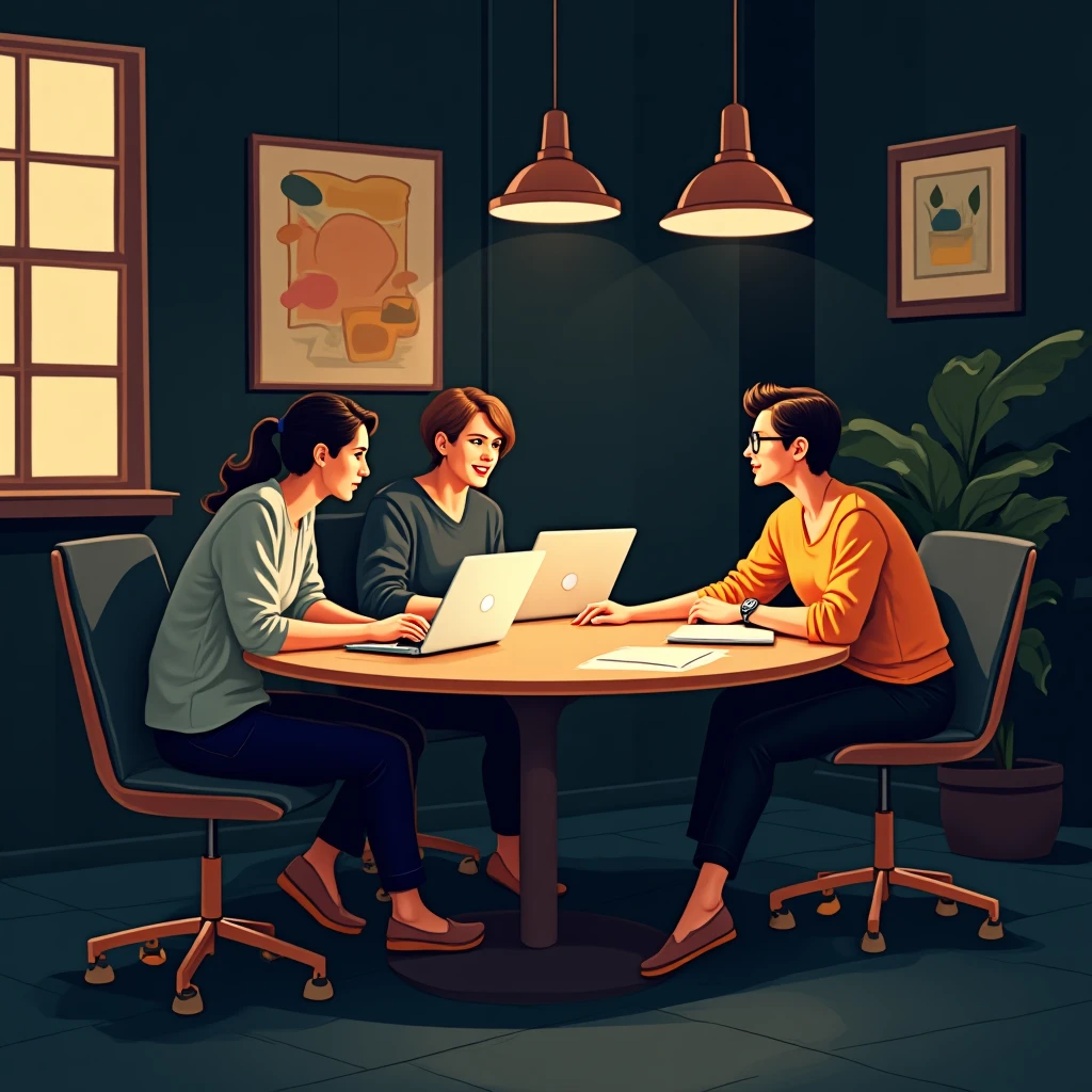 Team meeting on project management