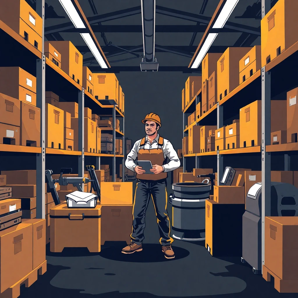 Trabajador en almacén logístico