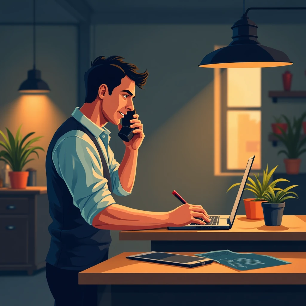 Representante de ventas B2B en acción