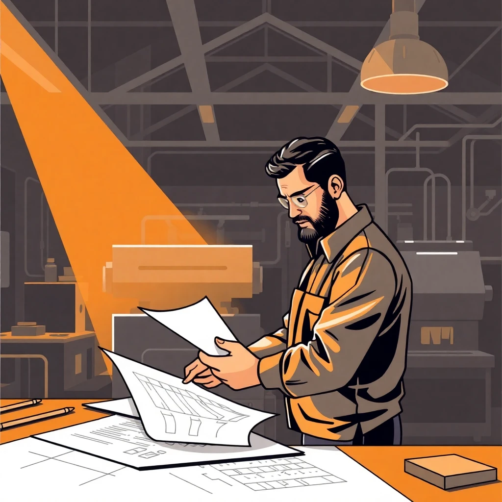 Trabajador de manufactura en fábrica