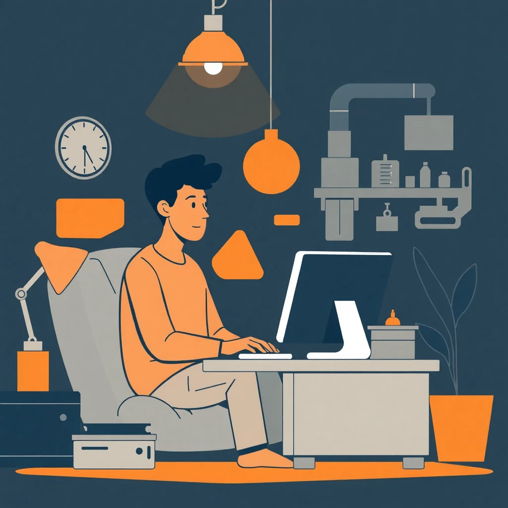 Trabajo remoto en ambiente acogedor