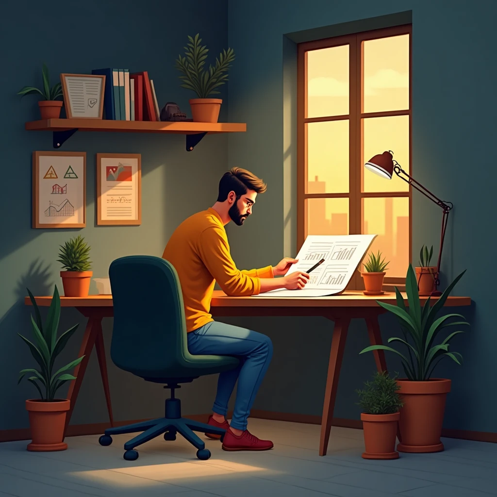 Estratega financiero planificando