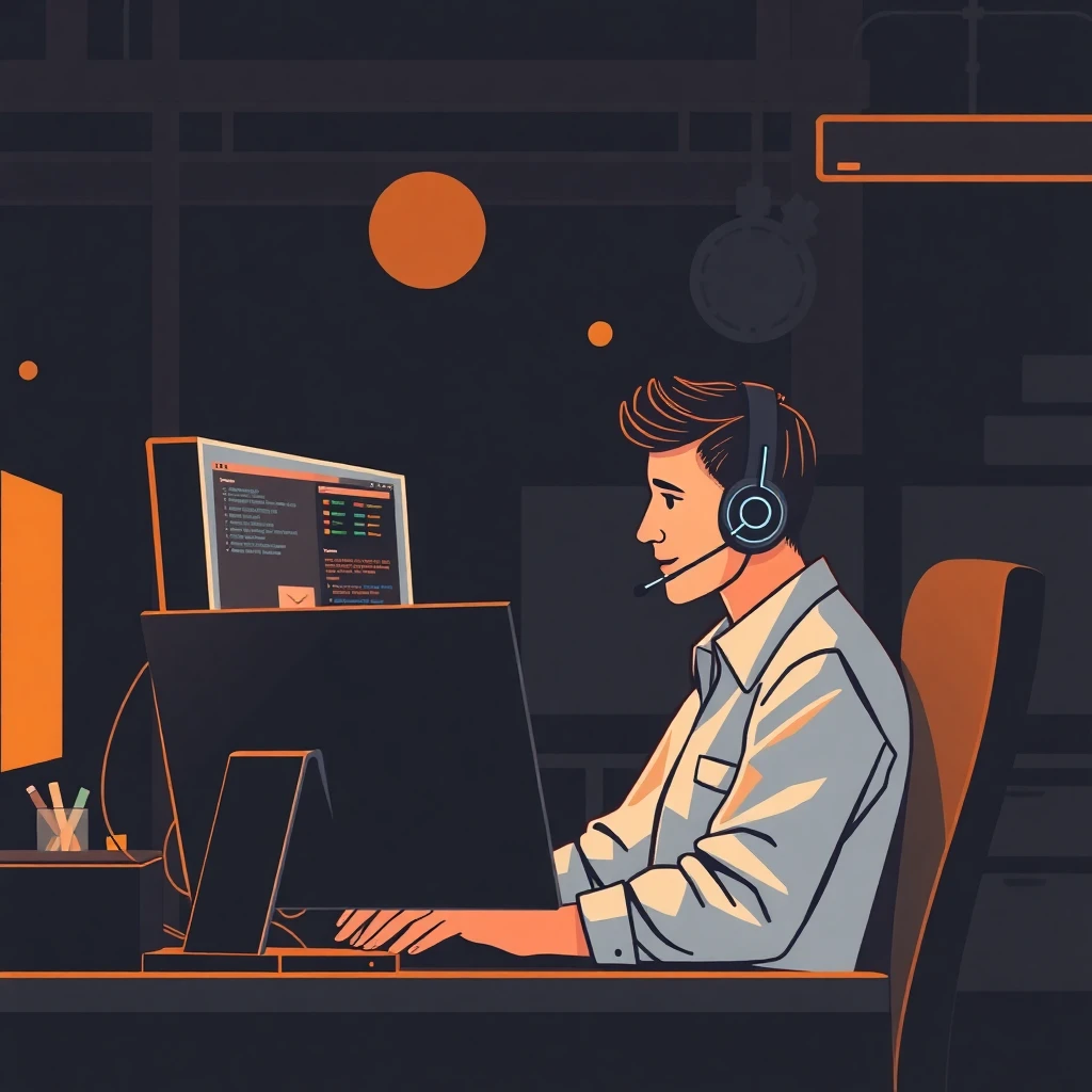 Profesional de call center en acción