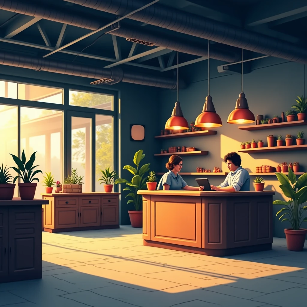 Reception area with modern design