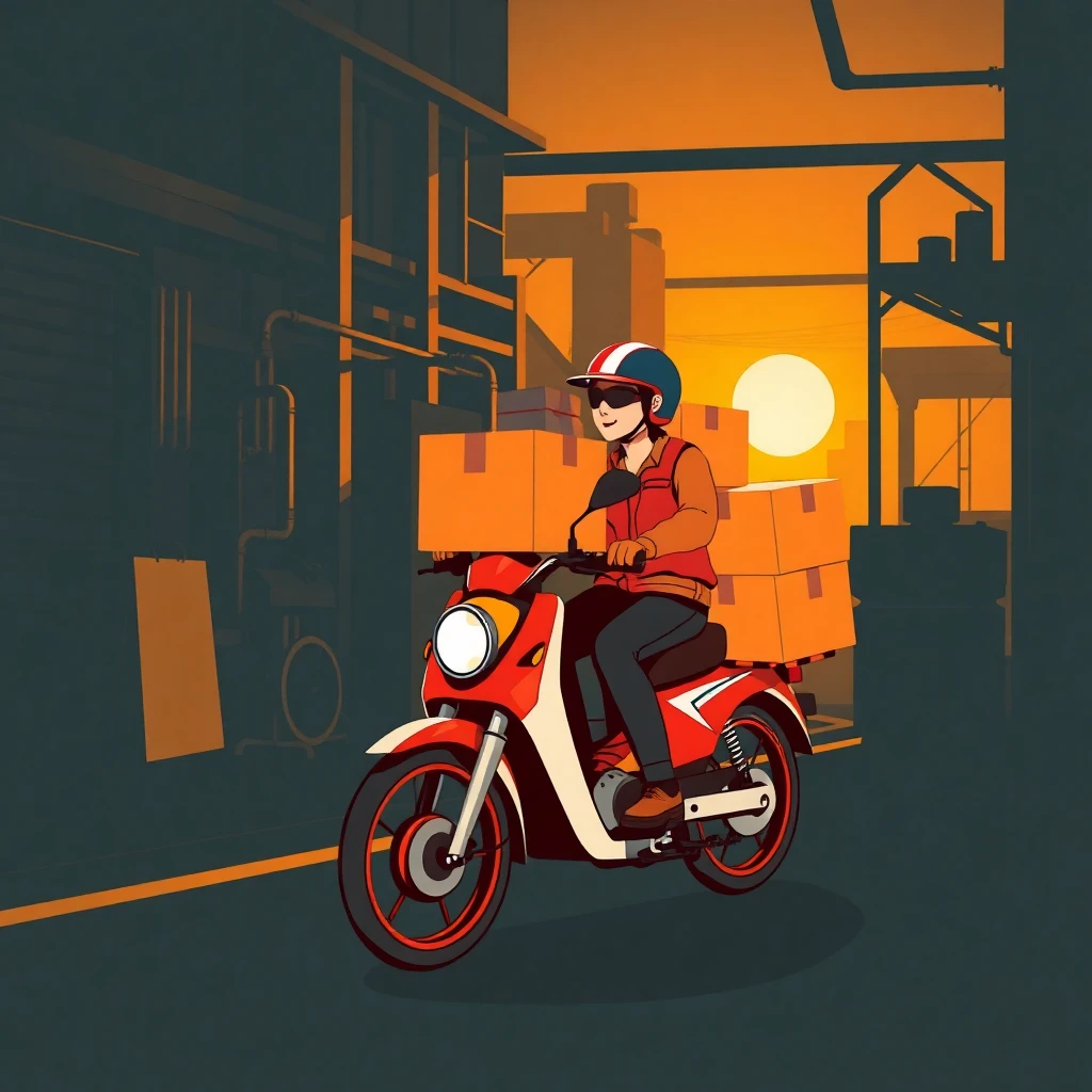 Repartidor entregando un paquete