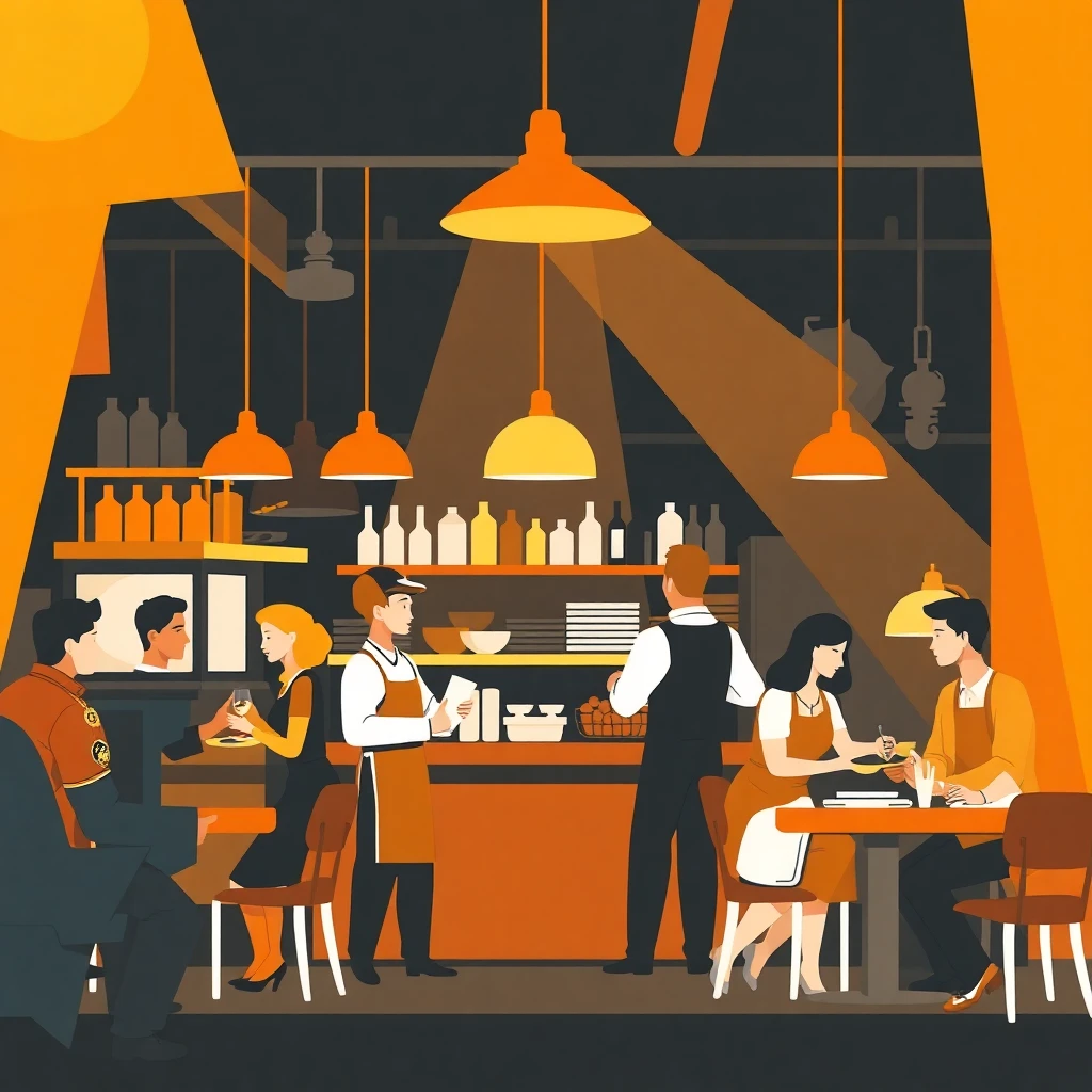 Busy restaurant environment