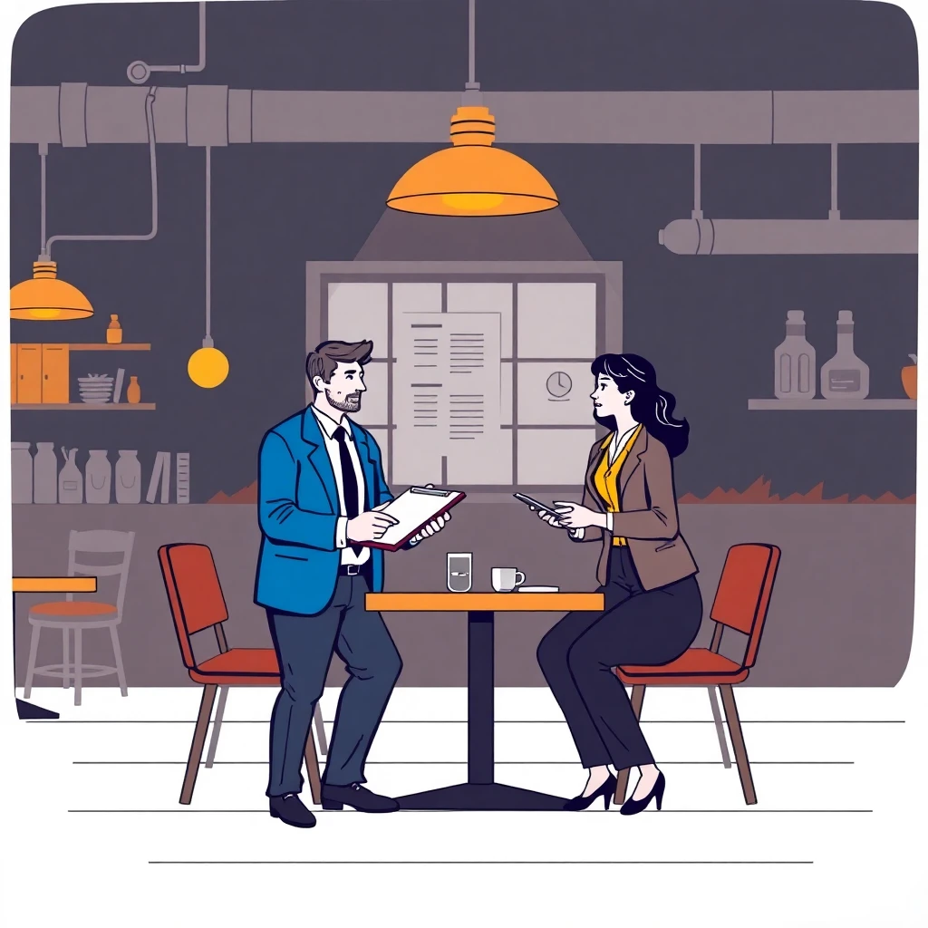 Restaurant professionals discussing