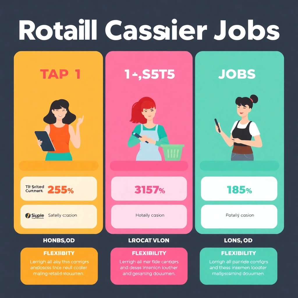 Top 3 retail cashier jobs comparison chart