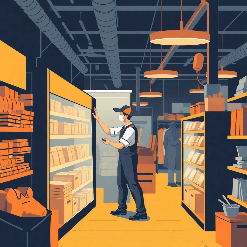 Retail employee working in a dynamic store setting