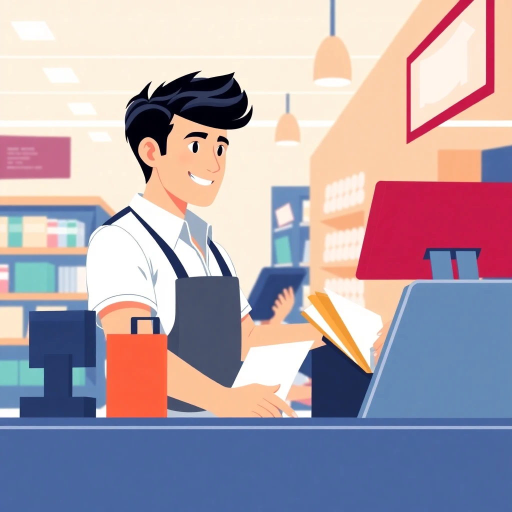 Cashier at a retail store