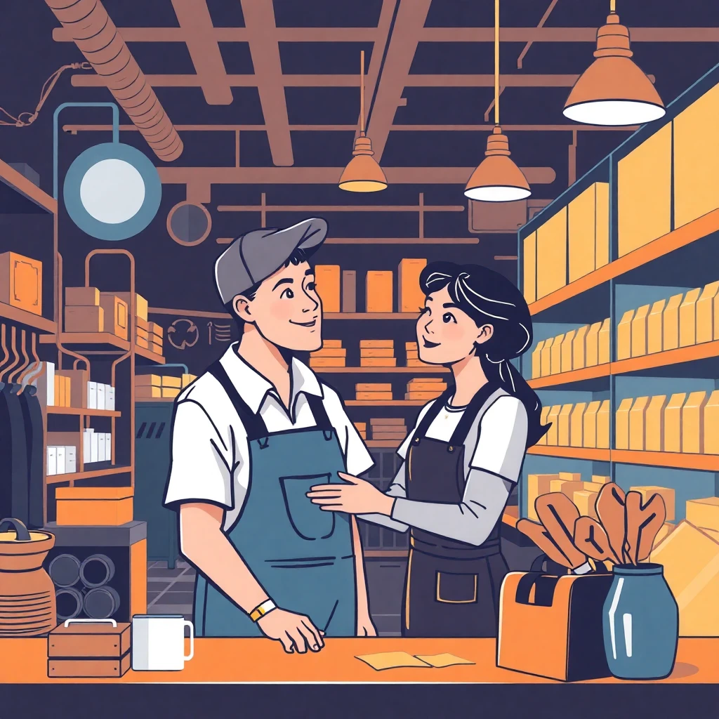 Retail worker assisting a customer