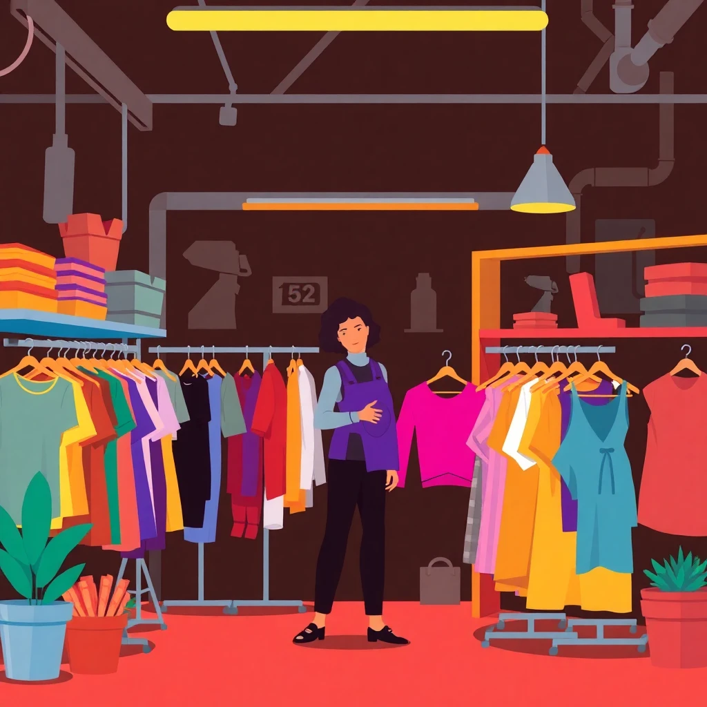 Creative retail stylist at work