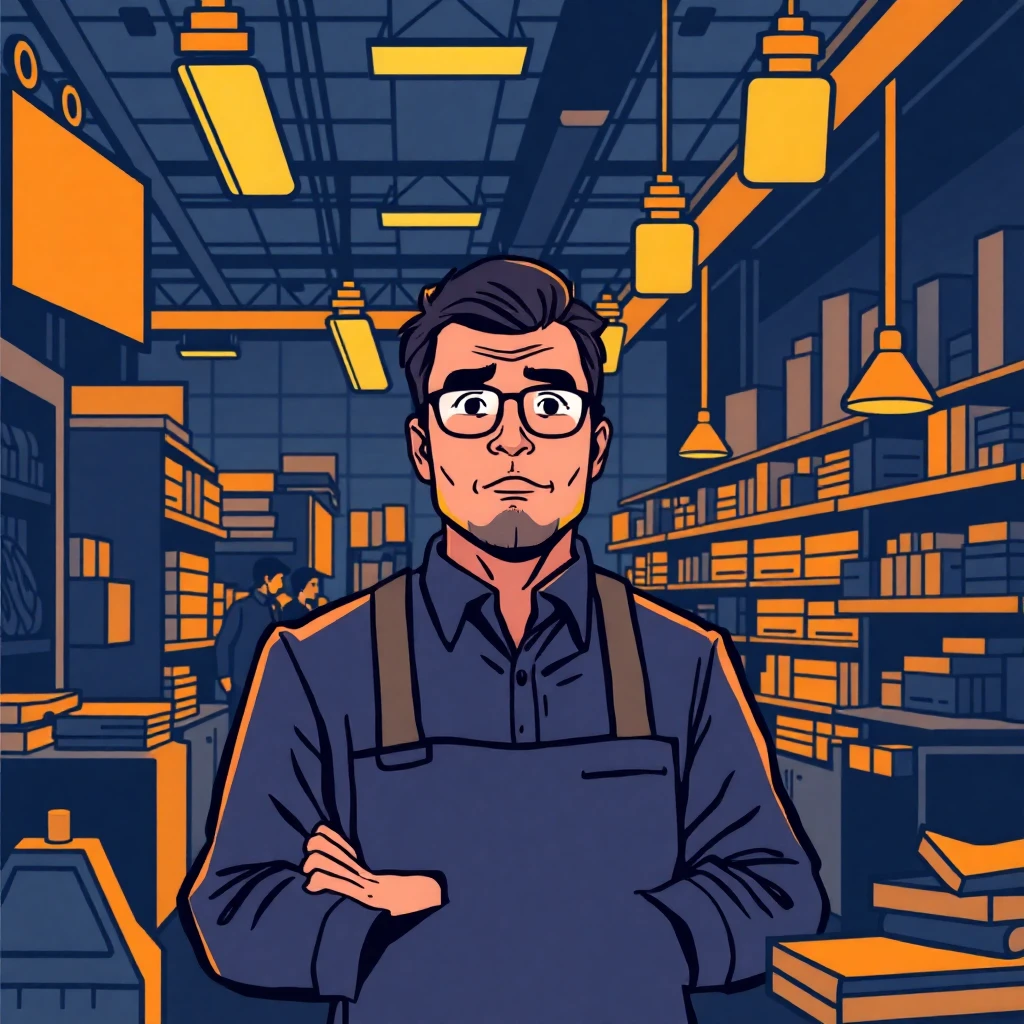 Retail manager overseeing operations
