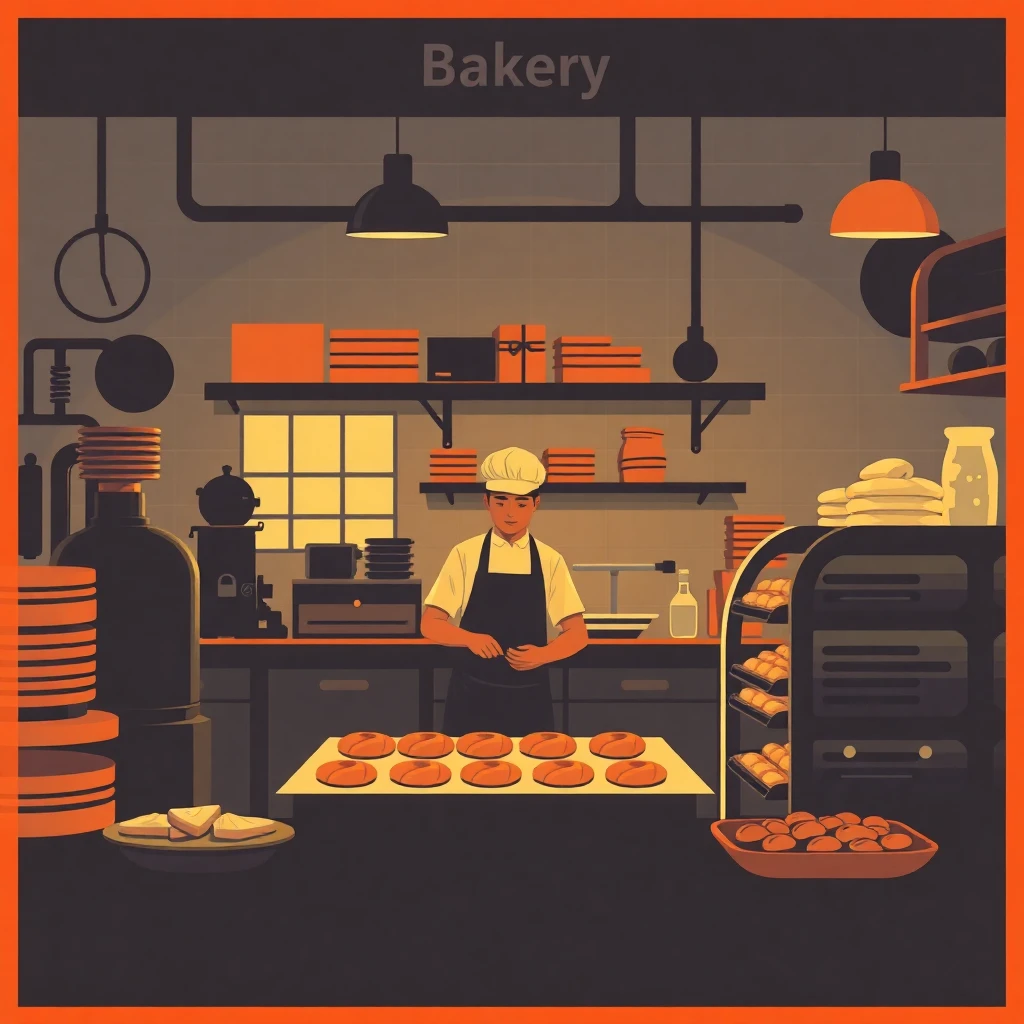 Baker preparing pastries in the morning