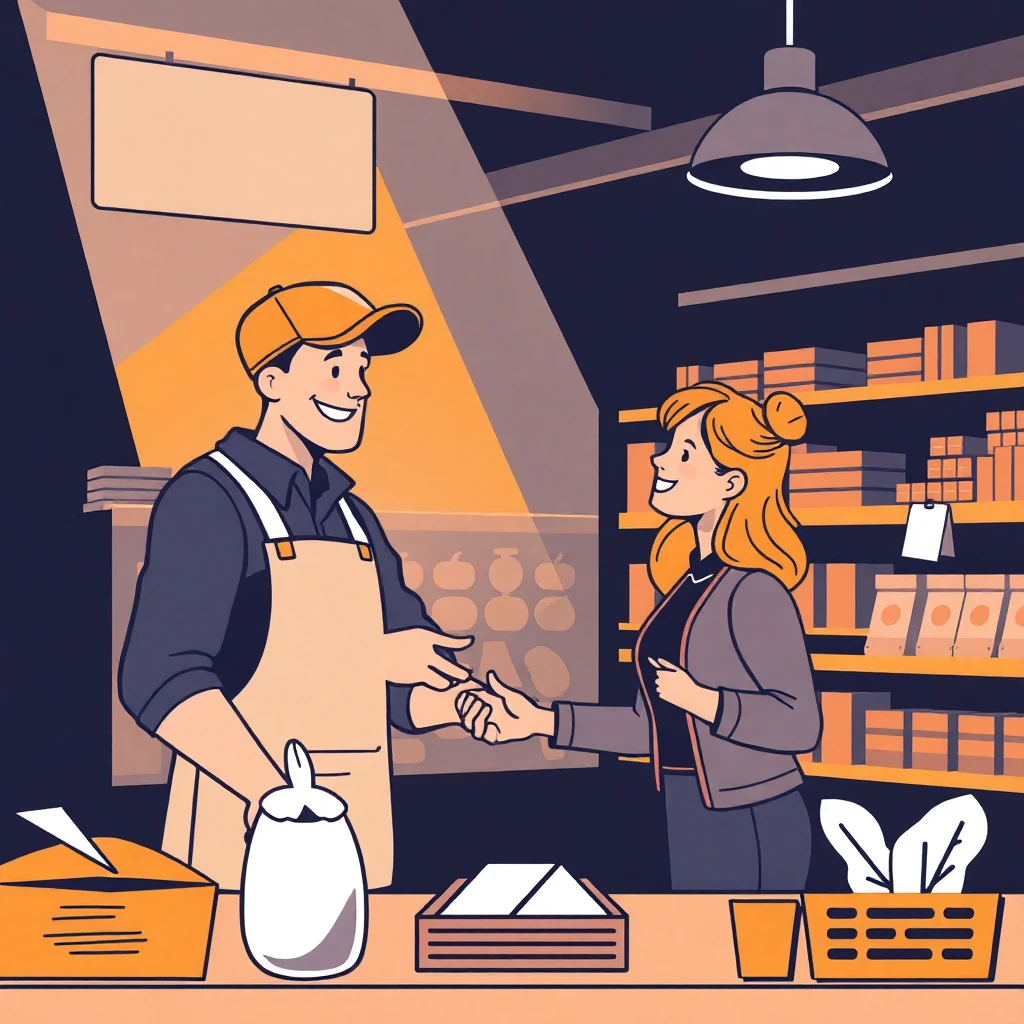 Happy retail worker