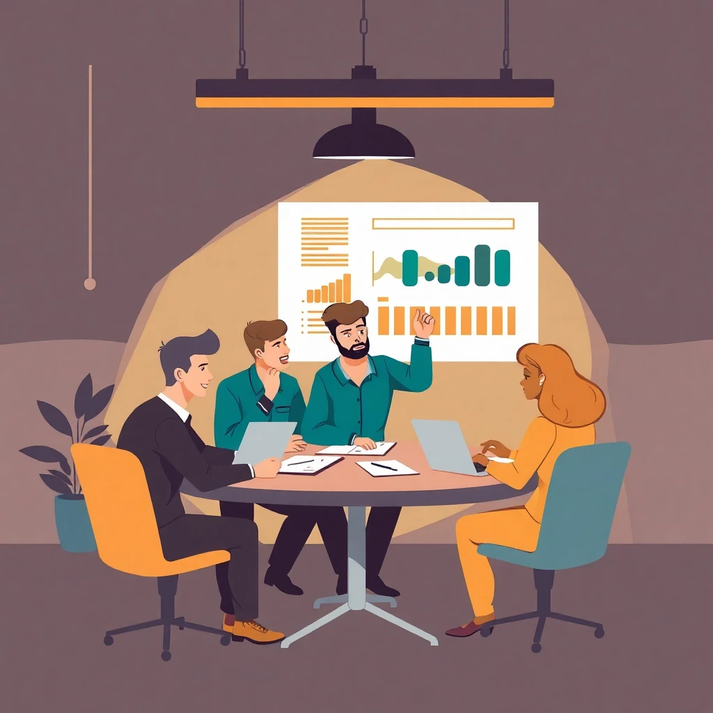 High-energy sales meeting