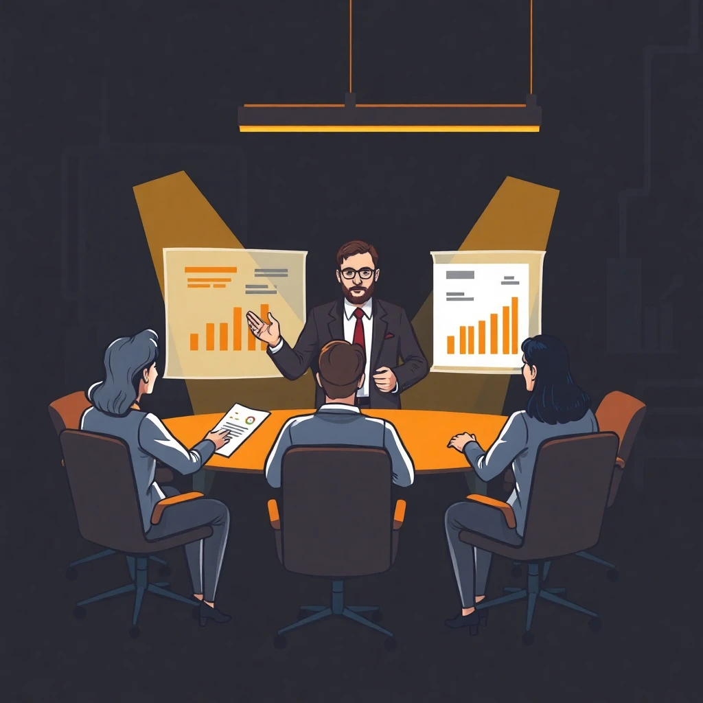 Senior manager leading a team