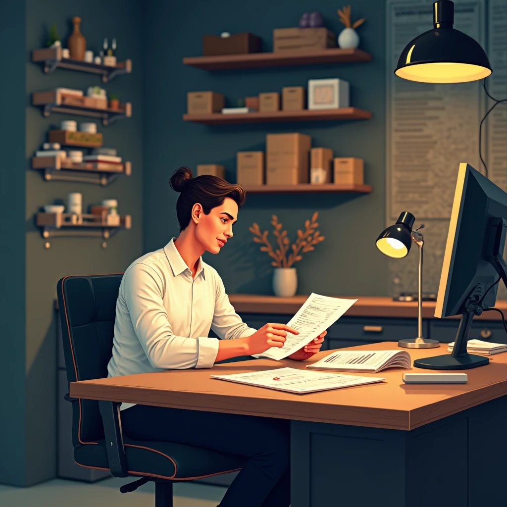 Retail manager at work