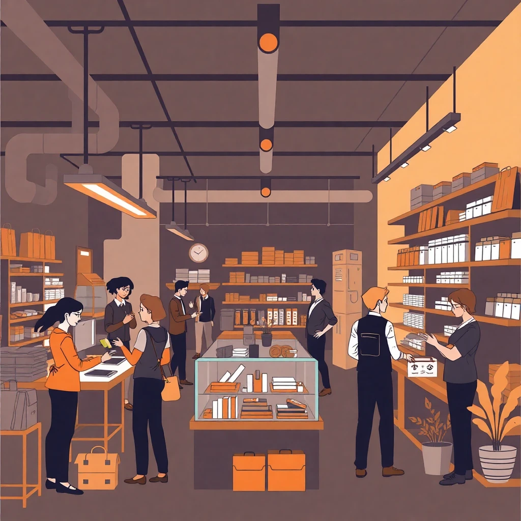 Bustling retail environment