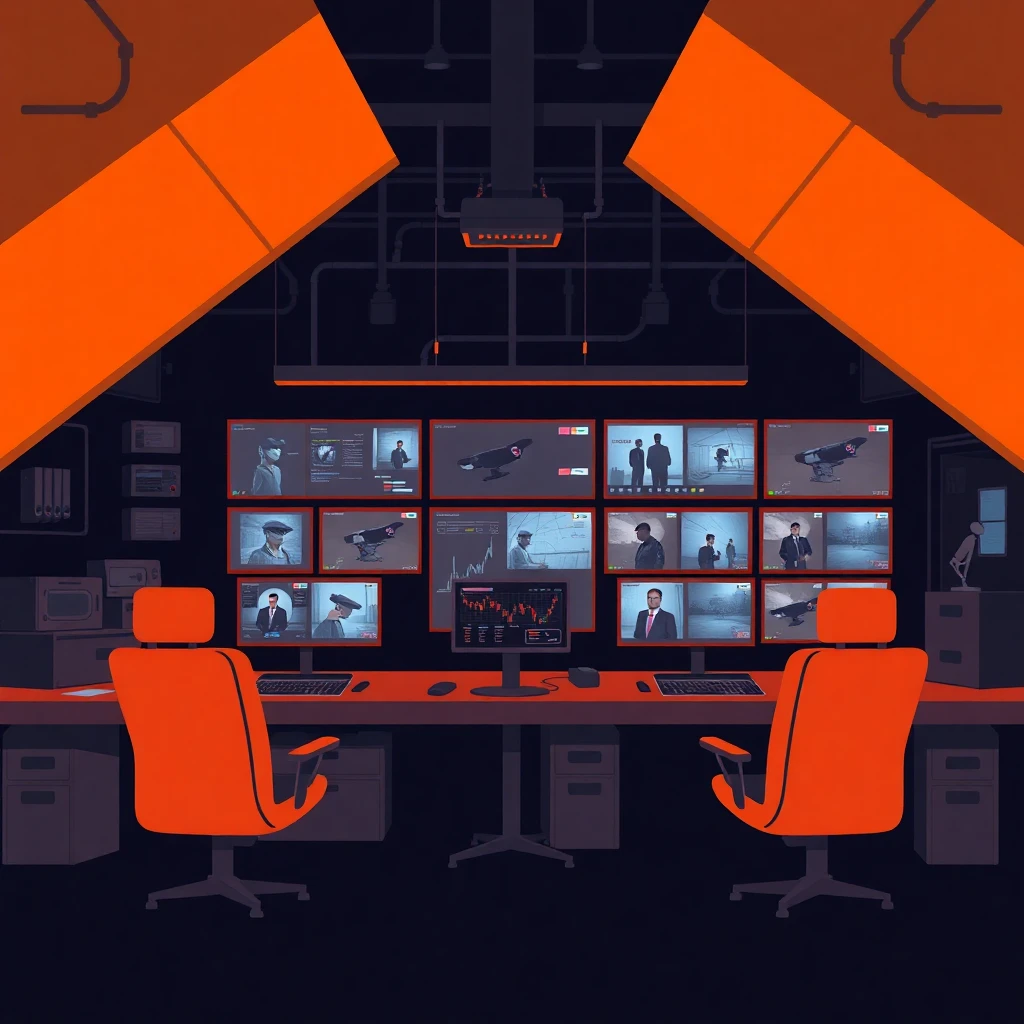 High-tech security control room