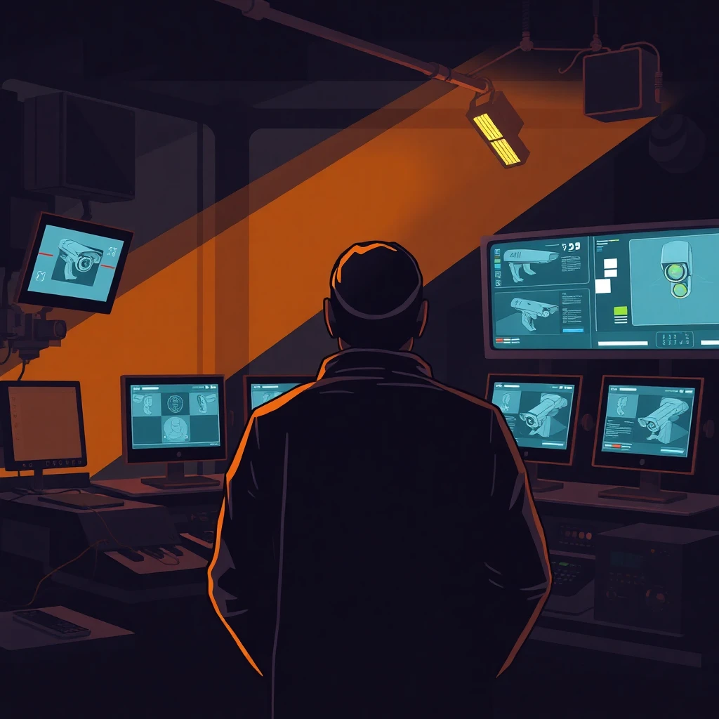 Security guard in action