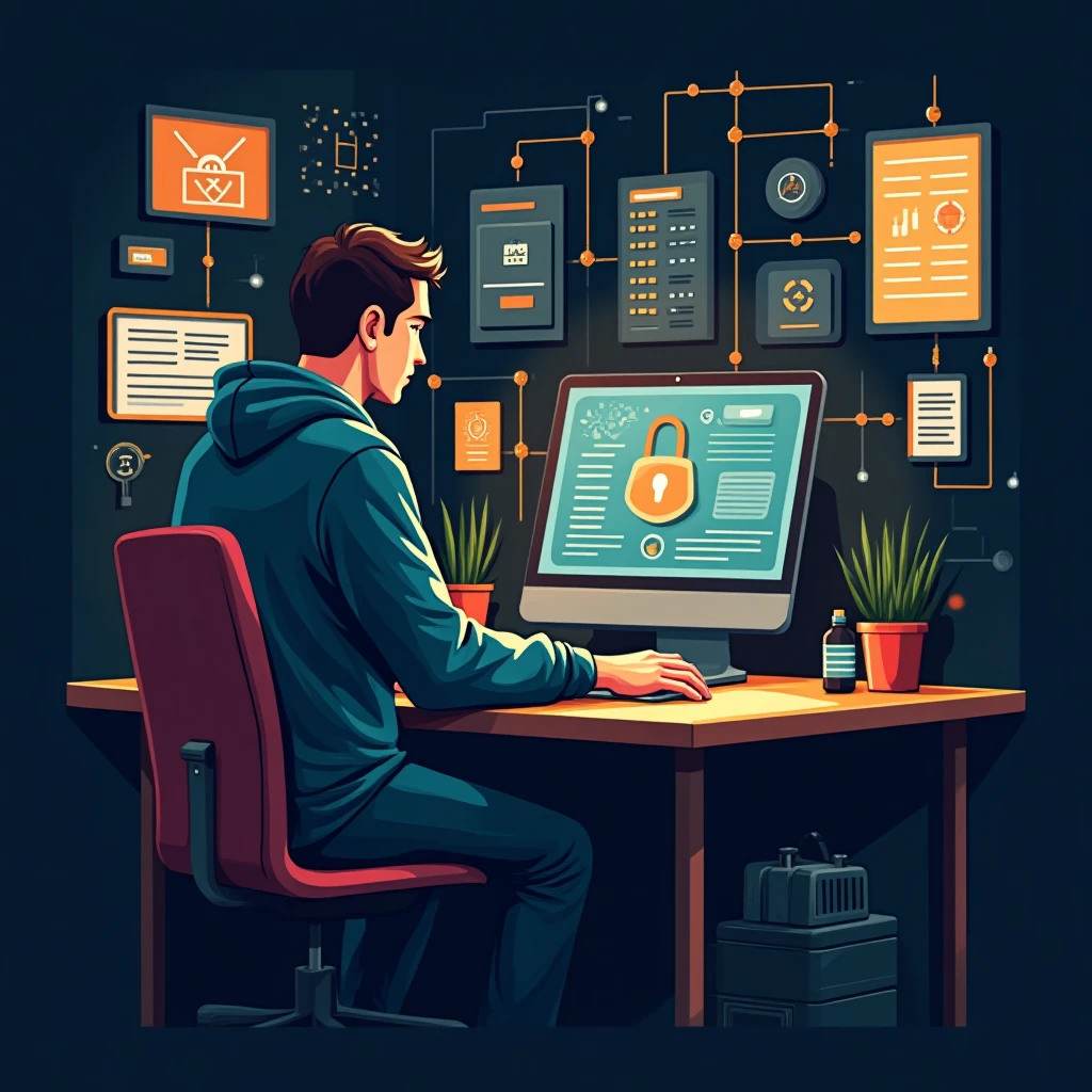 Cybersecurity professional at work