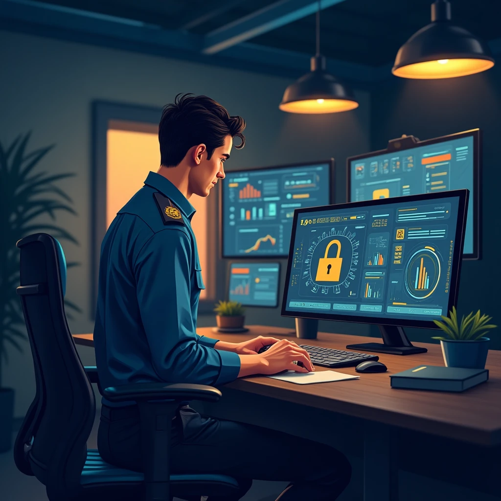 Security professional at work