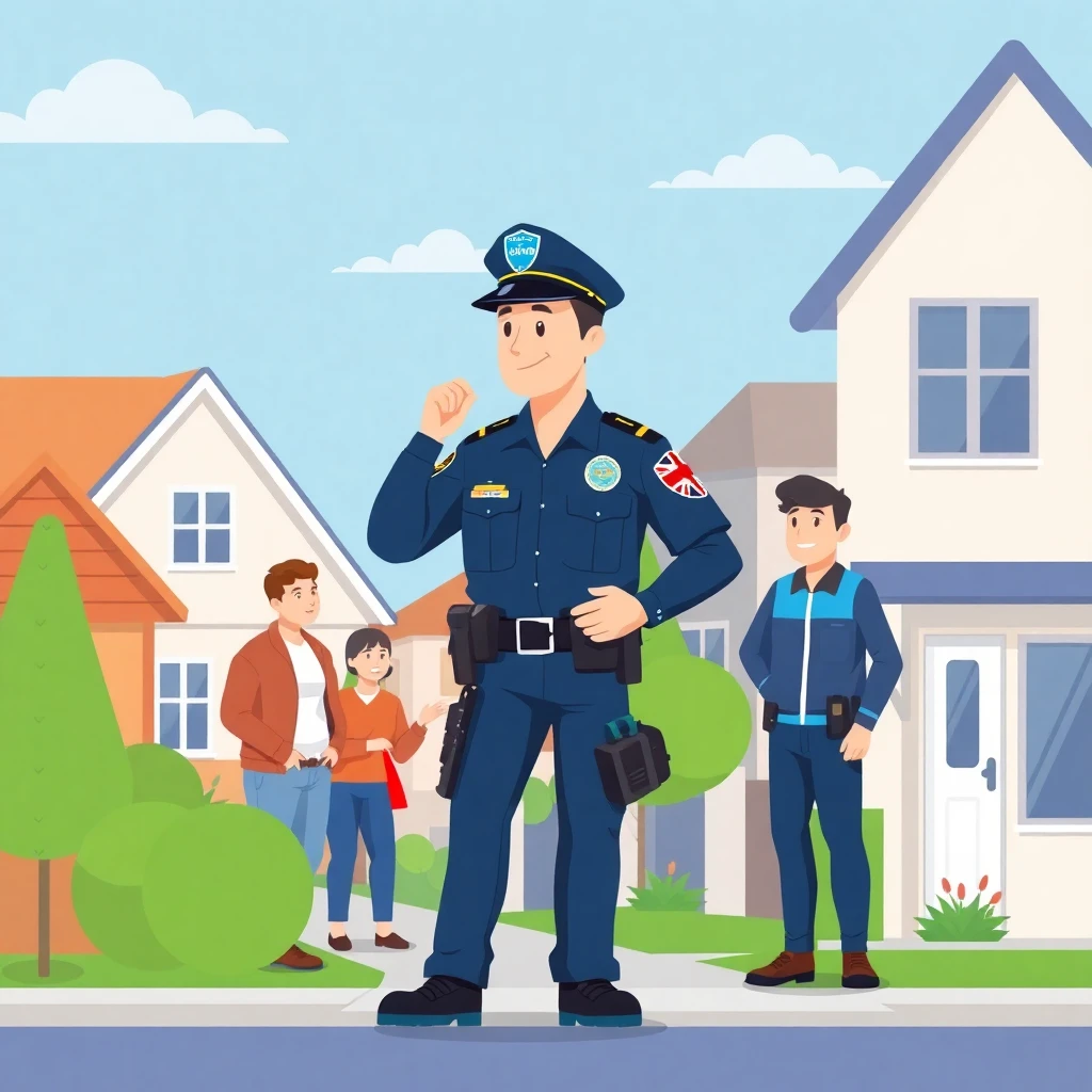 Police officer engaging with community