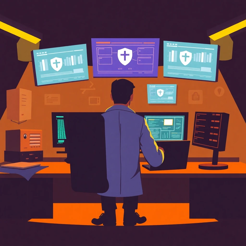 Cybersecurity professional at work