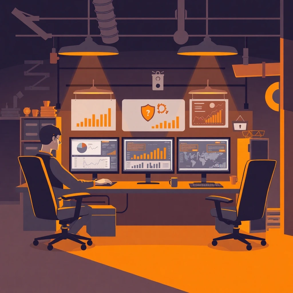 Tech-focused cybersecurity workspace