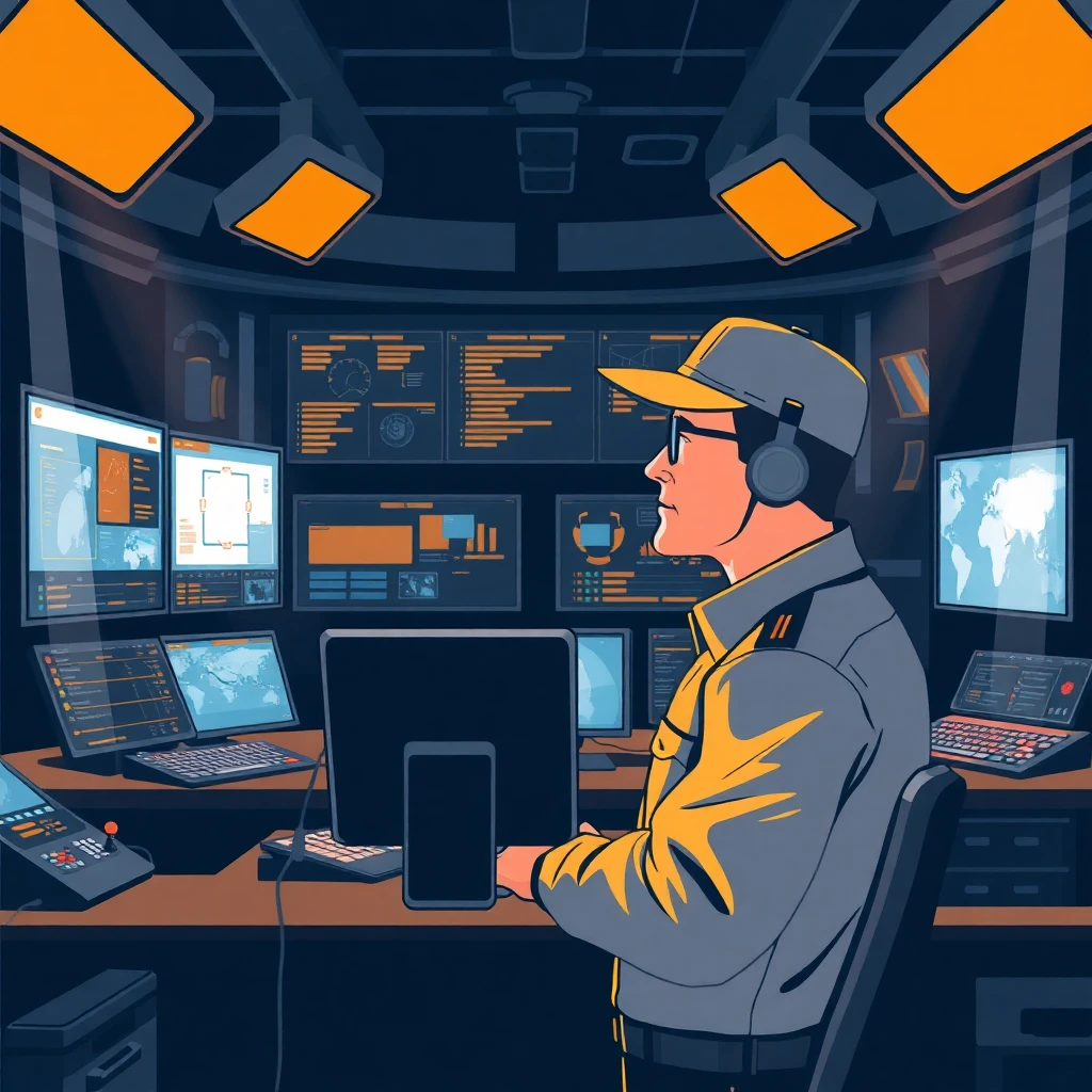 Security officer monitoring