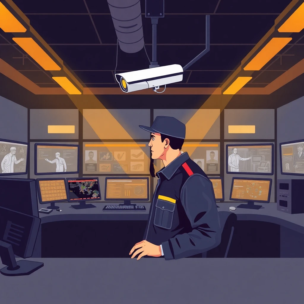 Security officer in control room