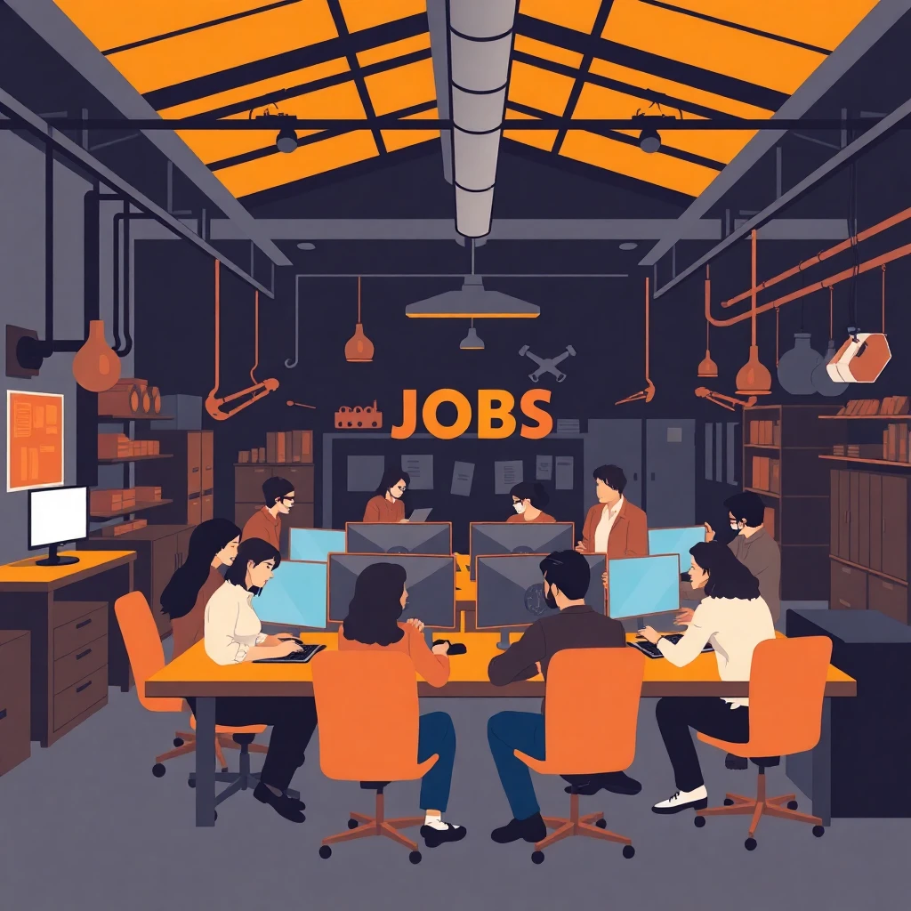 Fast-paced tech office environment