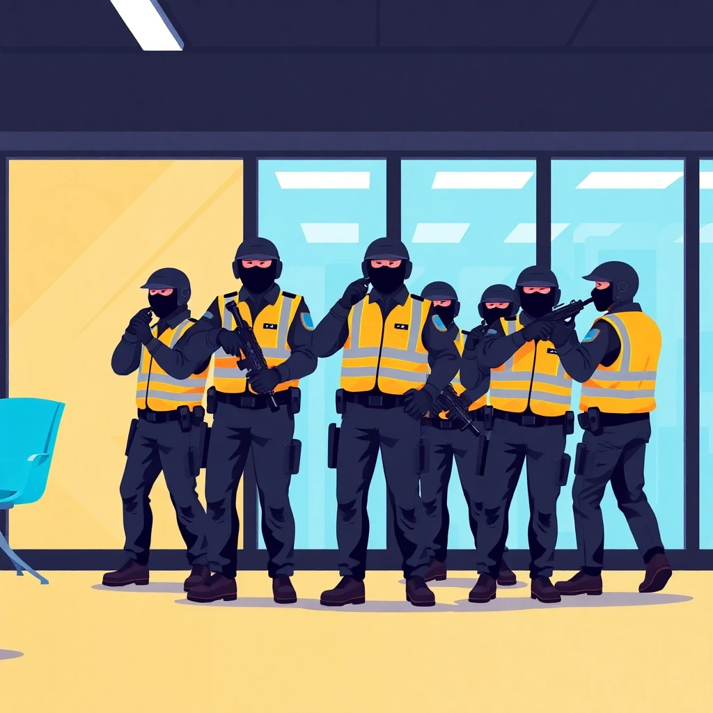 Security team performing a drill