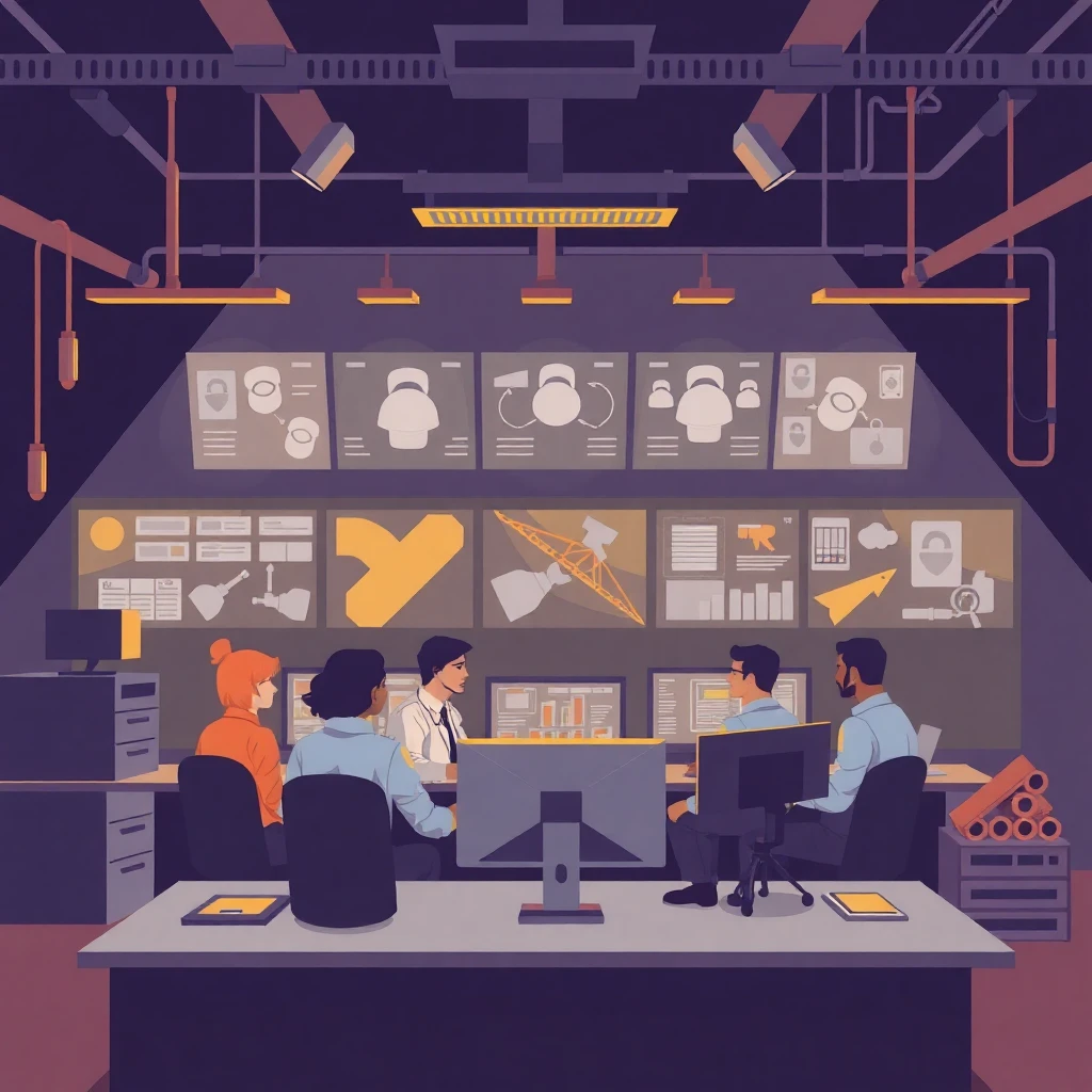 Security team in a control room