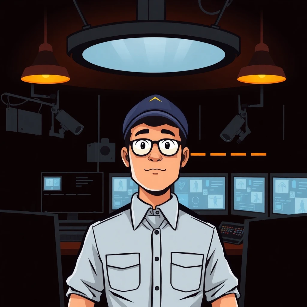 Security officer in control room