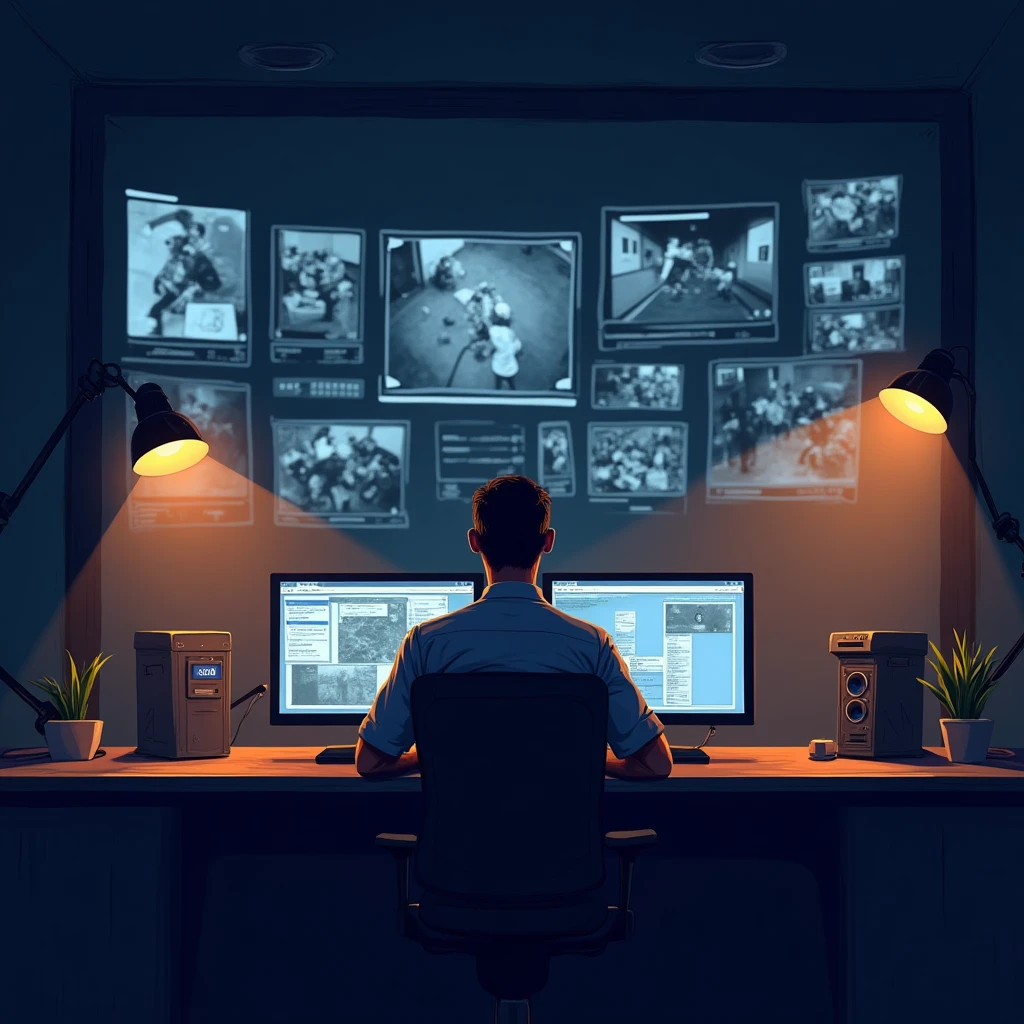 Security officer in control room