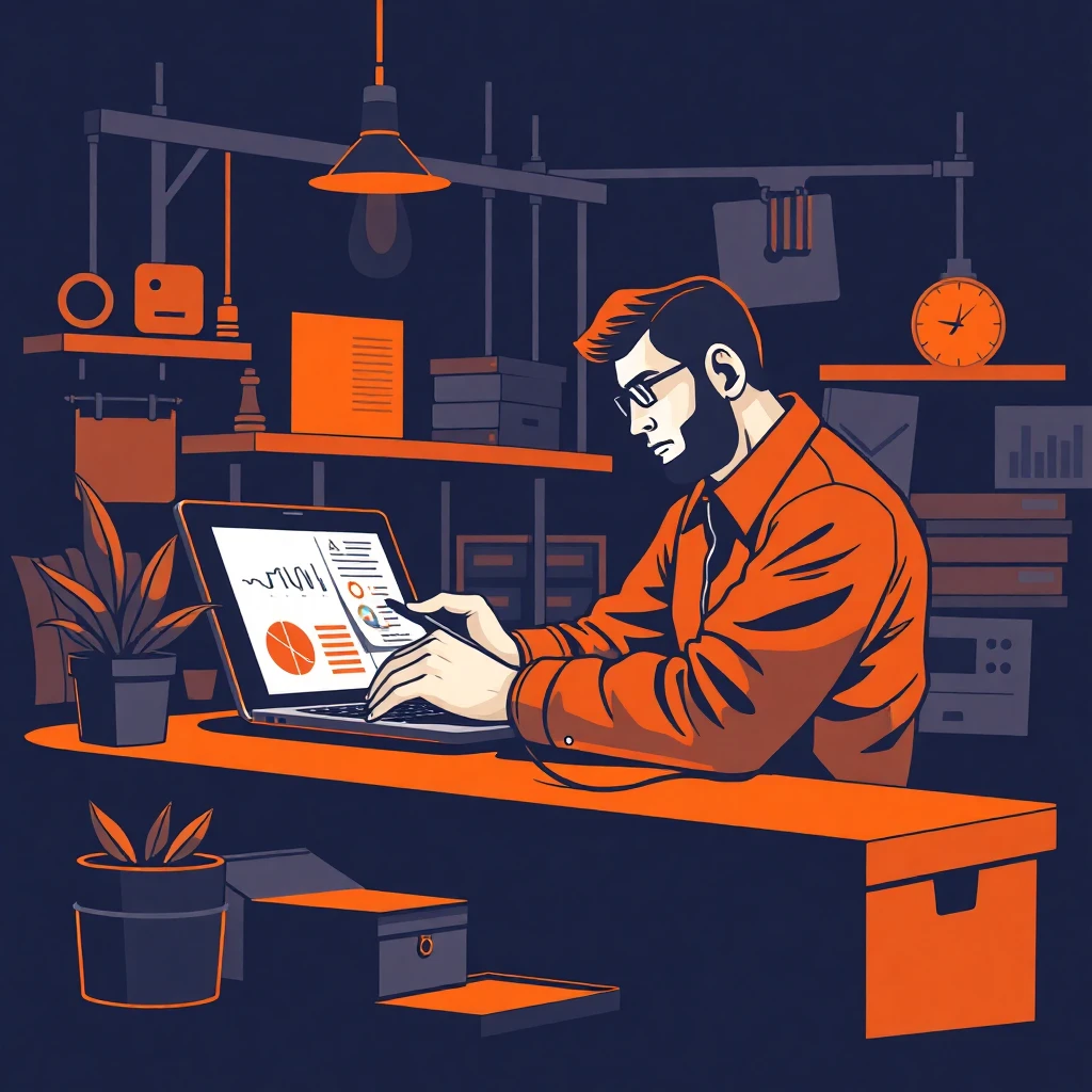 Profissional revisando documentos financeiros