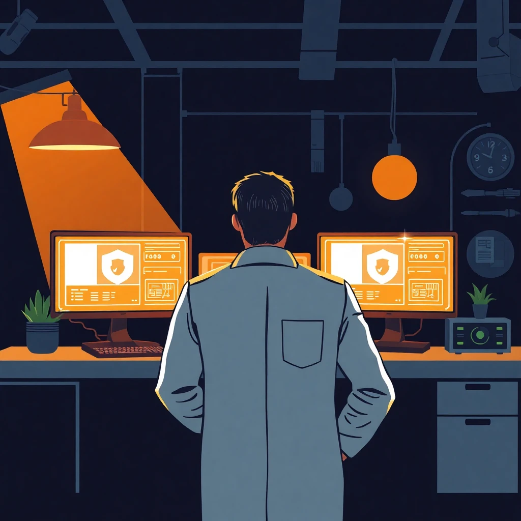 Sicherheitsspezialist bei der Arbeit