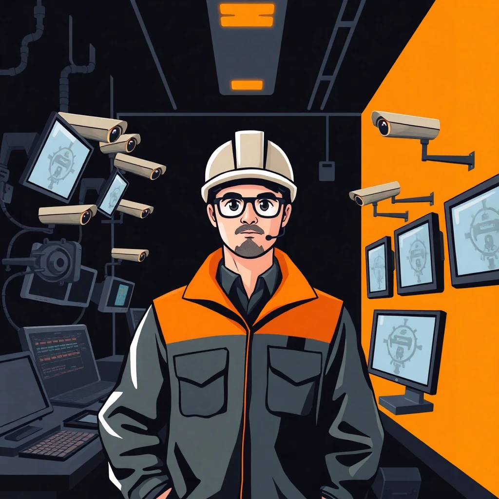 Sicherheitsmitarbeiter im Kontrollraum