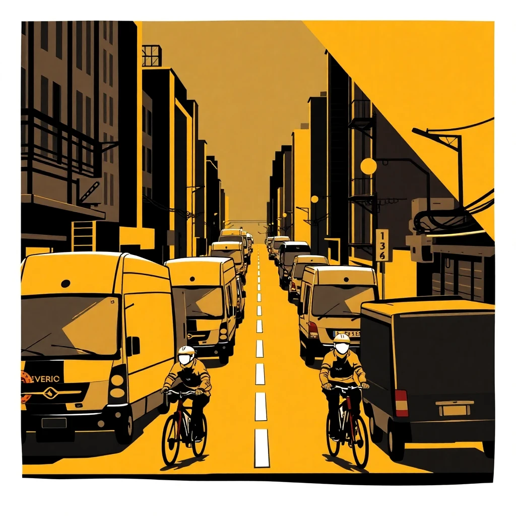 Urban delivery scene