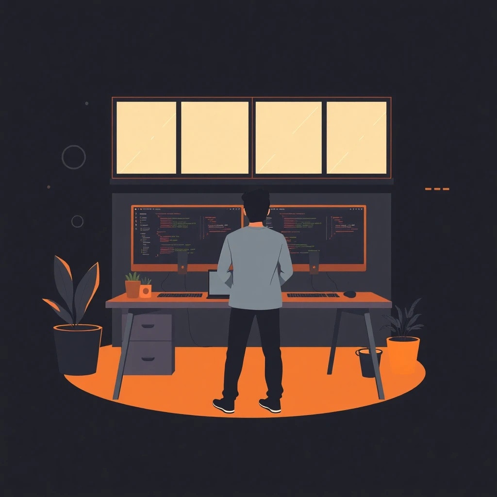 Software engineer working