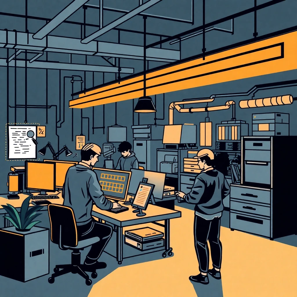 Tech professionals collaborating