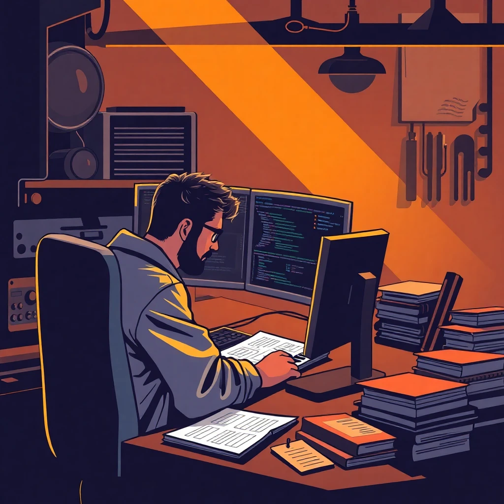 Senior software engineer at work