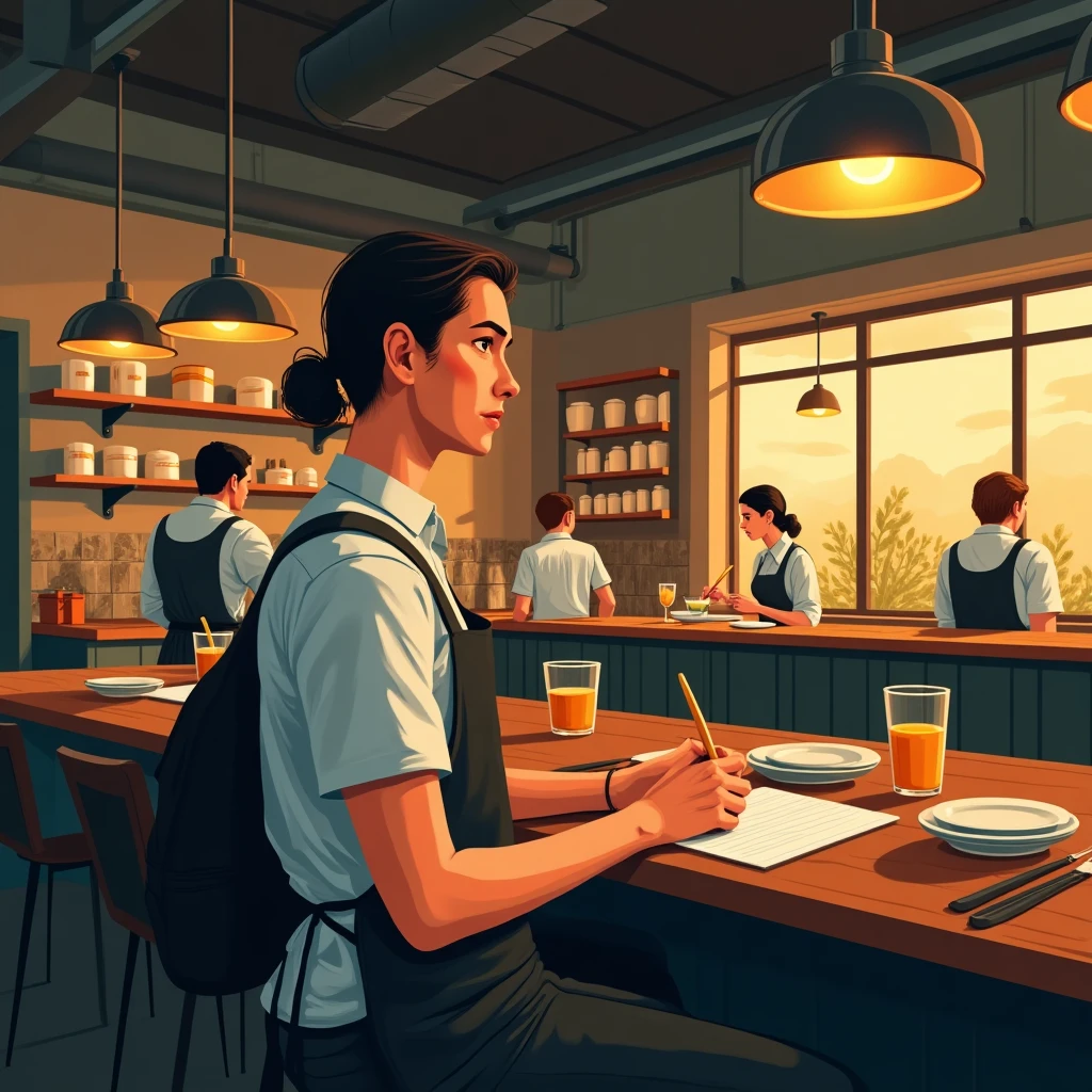 Restaurant manager overseeing operations