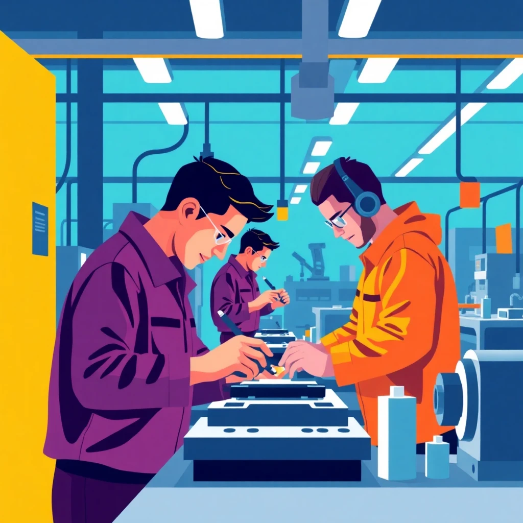 High-tech manufacturing environment